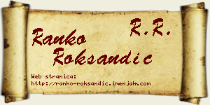 Ranko Roksandić vizit kartica